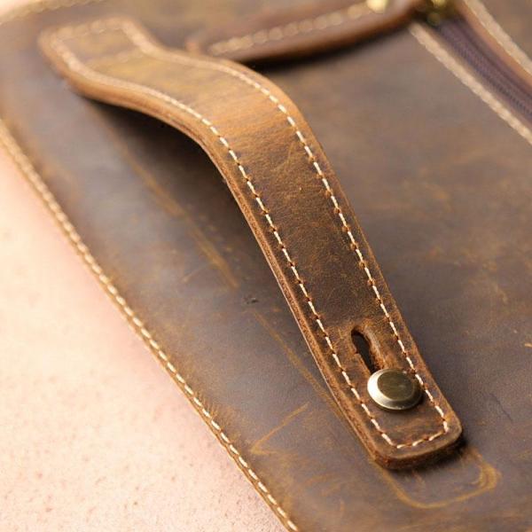 Vintage Leather Mens Zipper Wristlet Wallet Clutch Wallets for Men