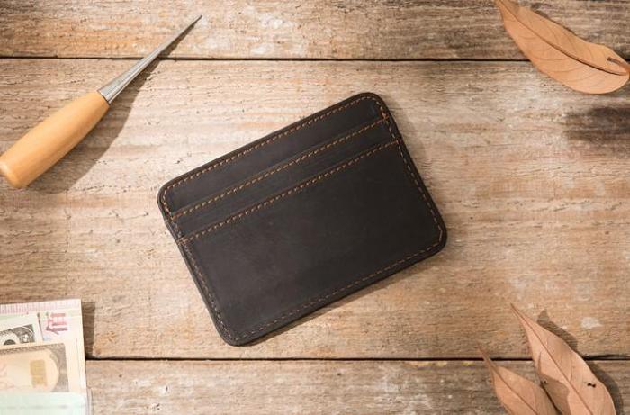 Mens Leather Slim Cards Holder Front Pocket Wallets Card Wallet for Men