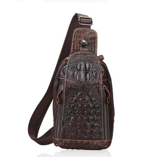 Cool Mens Leather Sling Bag One Shoulder Backpacks Sling Crossbody Backpack For Men