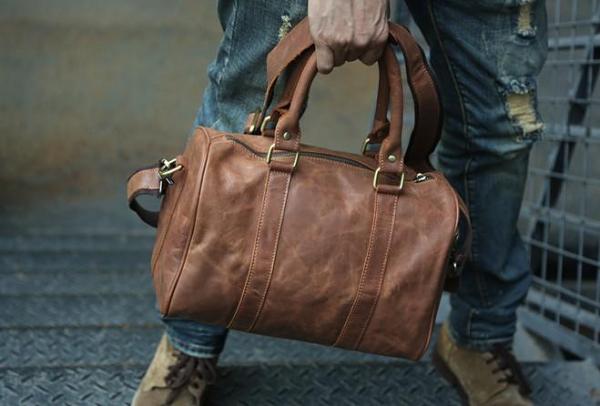 Leather Mens Small Weekender Bags Travel Bag Shoulder Bags for men