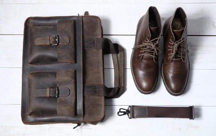 Vintage Coffee Leather Mens Briefcases Work Bag Laptop Bag Business Bag for Men