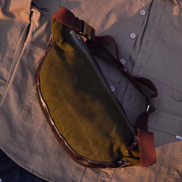 Large Black Leather Mens Chest Bag Fanny Pack Waist Bags Large Coffee Leather Hip Bag Bum Bag For Men