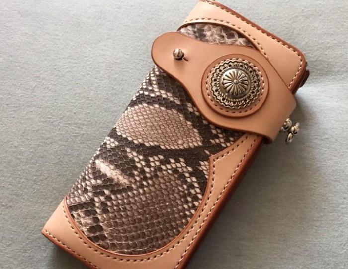 Handmade Leather Biker Wallet Mens Cool Chain Wallet Trucker Wallet with Chain