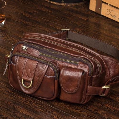 Leather Fanny Pack Mens Waist Bag Hip Pack Belt Bag Bumbag for Men
