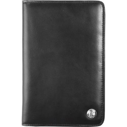 Fashion Leather Men's Black Bifold Long Wallet Passport Wallet Travel Wallet For Men