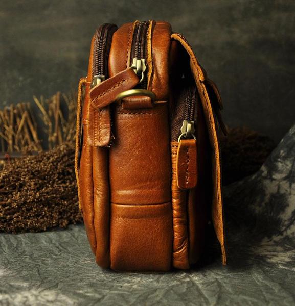 Leather Belt Pouch Mens Waist Bag Shoulder Bag for Men
