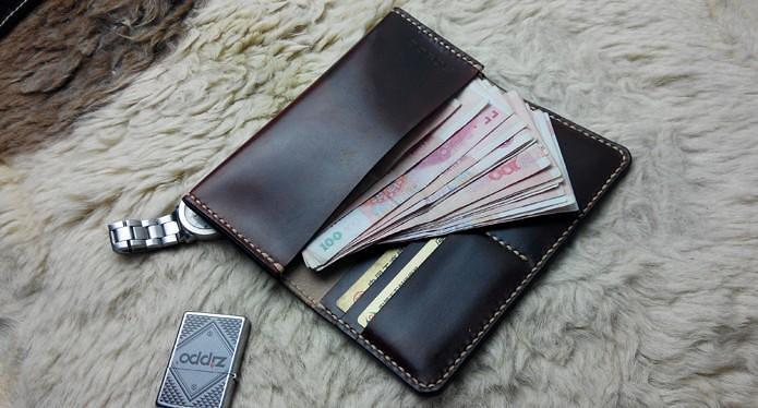 Vintage Leather Mens Bifold Long Wallet Leather Long Wallets for Men