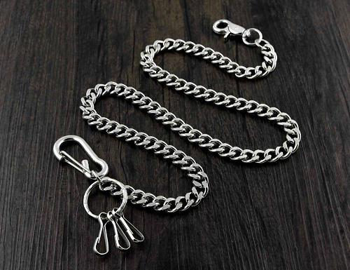 BADASS SILVER STAINLESS STEEL MENS Key Chain PANTS CHAIN WALLET CHAIN BIKER WALLET CHAIN FOR MEN