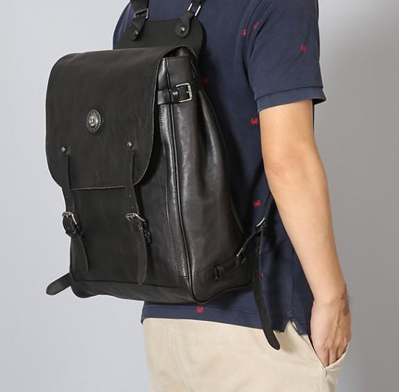 Handmade Leather Mens Cool Backpack Sling Bag Large Travel Bag Hiking Bag for Men