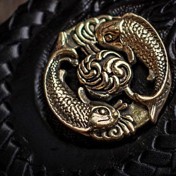 Handmade Leather Carp Mens Chain Biker Wallet Cool Leather Wallet With Chain Wallets for Men