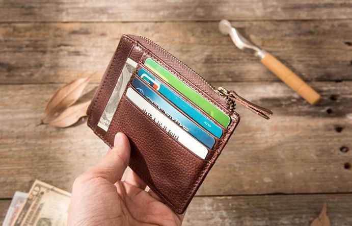 Leather Mens Slim Card Holder Front Pocket Wallets Card Wallets for Men