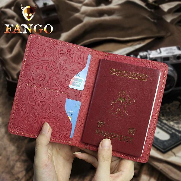 Handmade Leather Floral Mens Cool Short Wallet Passport Card Holder Small Card Slim Wallets for Men