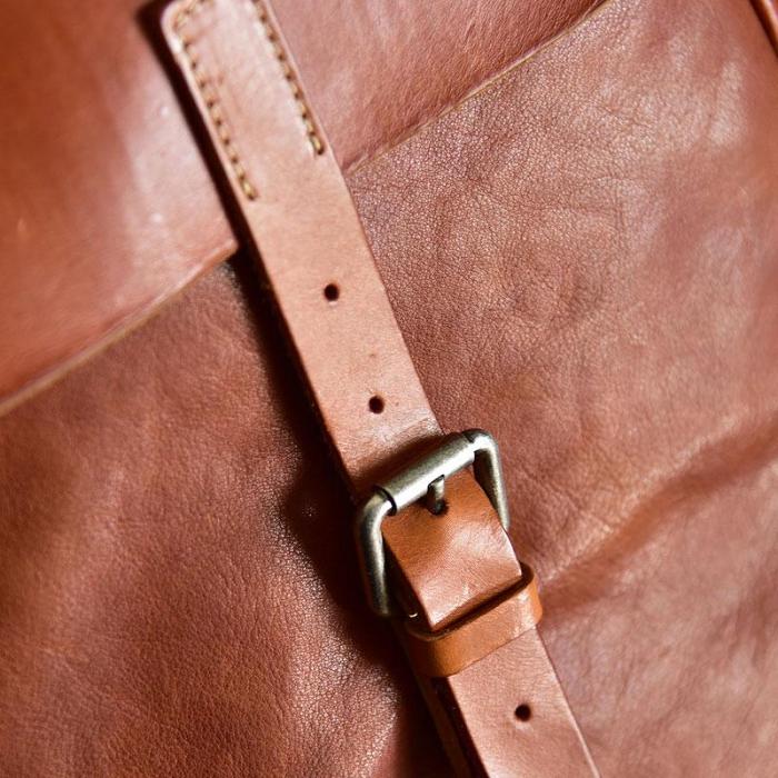 Handmade Leather Mens Women Cool Backpack Sling Bag Large Brown Travel Bag Hiking Bag for men