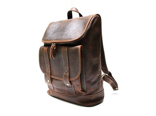 Cool Leather Coffee Mens Backpack Travel Backpacks Laptop Backpack for men