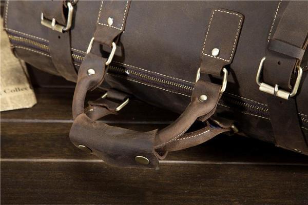 Cool Leather Mens Large Weekender Bag Vintage Travel Bag Duffle Bag for Men