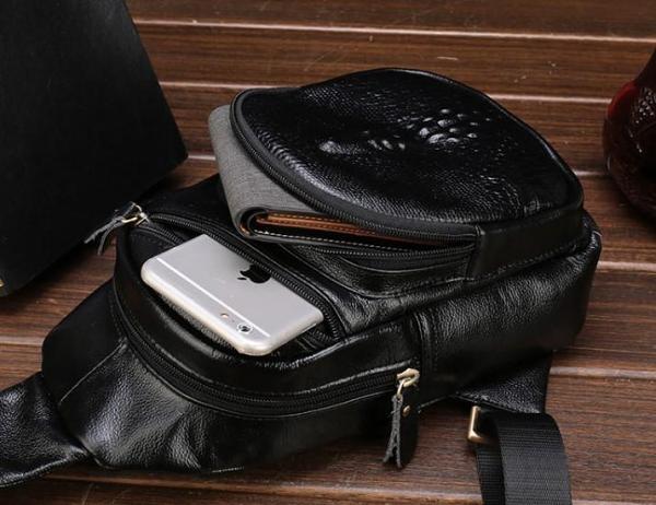 Cool Leather Mens Sling Bags Sling Shoulder Bags Sling Backpack Chest Bag for men