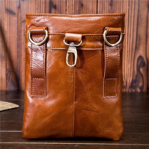 Mens Leather Belt Pouch Shoulder Bag Waist Bag BELT BAG Cell Phone Holster For Men