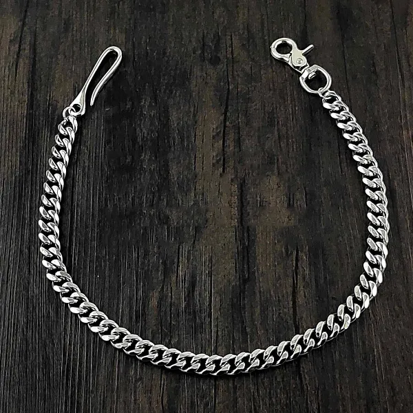 19'' SOLID STAINLESS STEEL BIKER SILVER WALLET CHAIN Sliver LONG PANTS CHAIN Jeans Chain Jean Chain FOR MEN