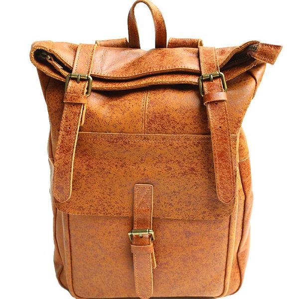 Cool Leather Mens Backpack Travel Backpacks Vintage Laptop Backpack for men