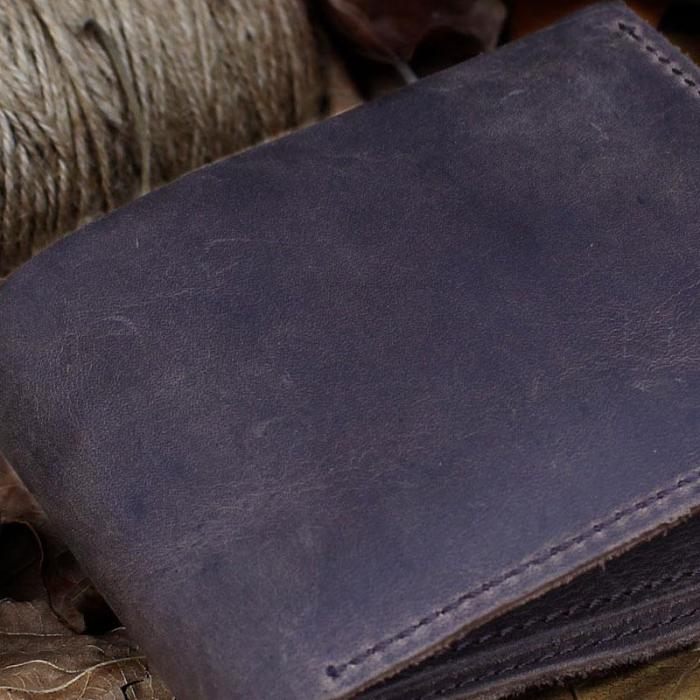 Handmade Leather Mens Cool Slim Leather Wallet Men billfold Wallets Bifold for Men