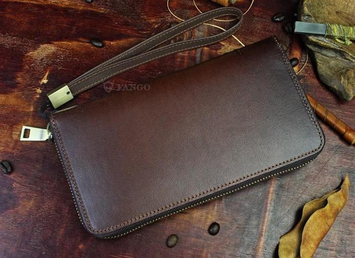 Handmade Leather Mens Tooled Indian Cool Zipper Phone Travel Long Wallet Card Holder Card Slim Clutch Wallets for Men