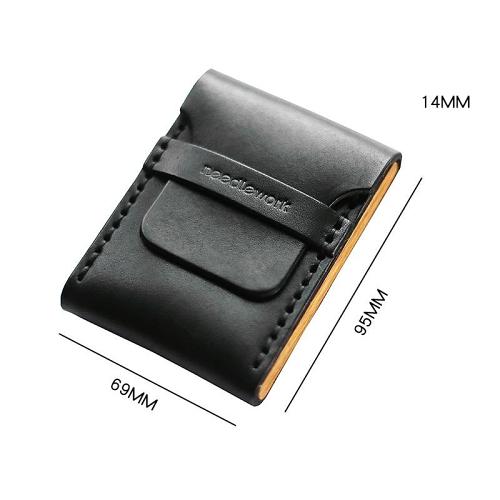 Cool Wooden Leather Black Mens Wallet Small Card Holder Coin Wallet for Men