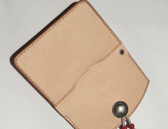 Handmade Leather Mens Cool Slim Leather Envelope Wallet Men Small Wallets Bifold for Men