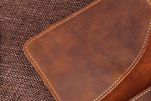 Mens Slim Leather Passport Wallet Bifold Long Passport Wallet Travel Wallet For Men