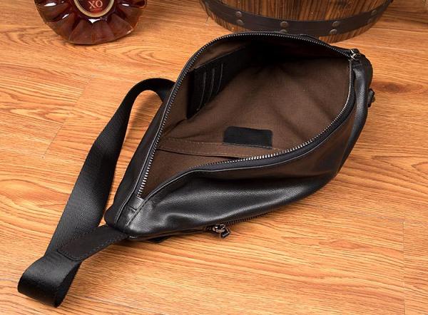Leather Mens Cool Sling Bag Crossbody Bag Chest Bag for men