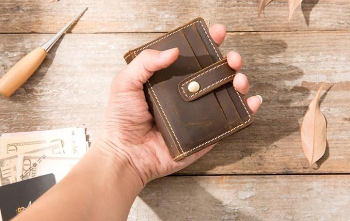 Leather Mens Card Holder Slim Front Pocket Wallets Card Wallet for Men
