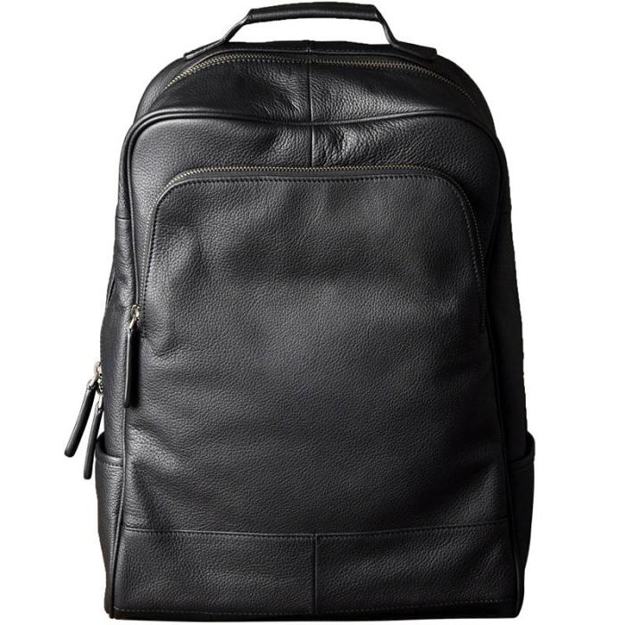 Genuine Leather Mens Cool Backpack Sling Bag Large Black Travel Bag Hiking Bag for men
