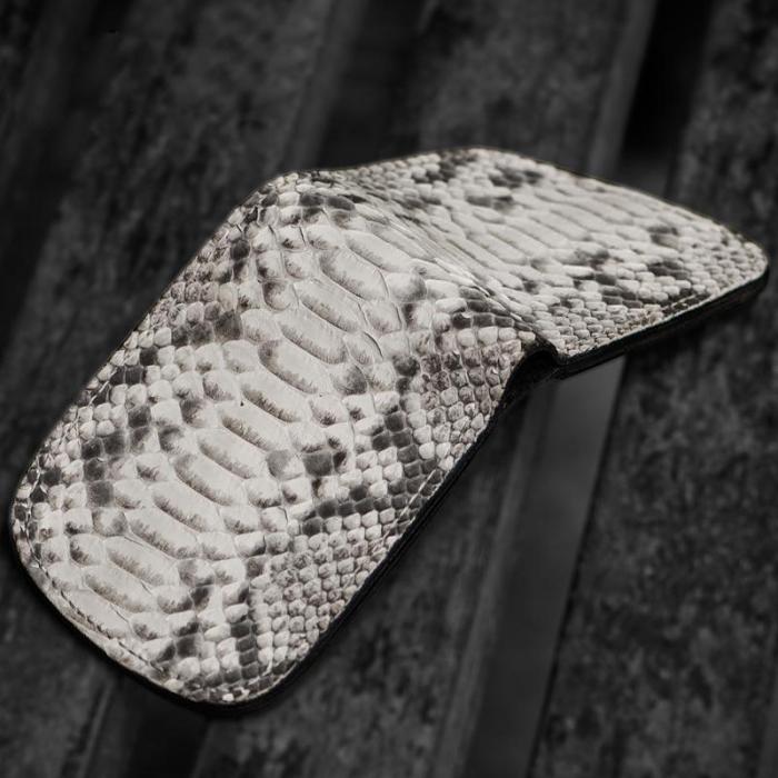 Handmade Leather Boa Skin Tooled Mens billfold Wallet Cool Slim Wallet Biker Wallet for Men