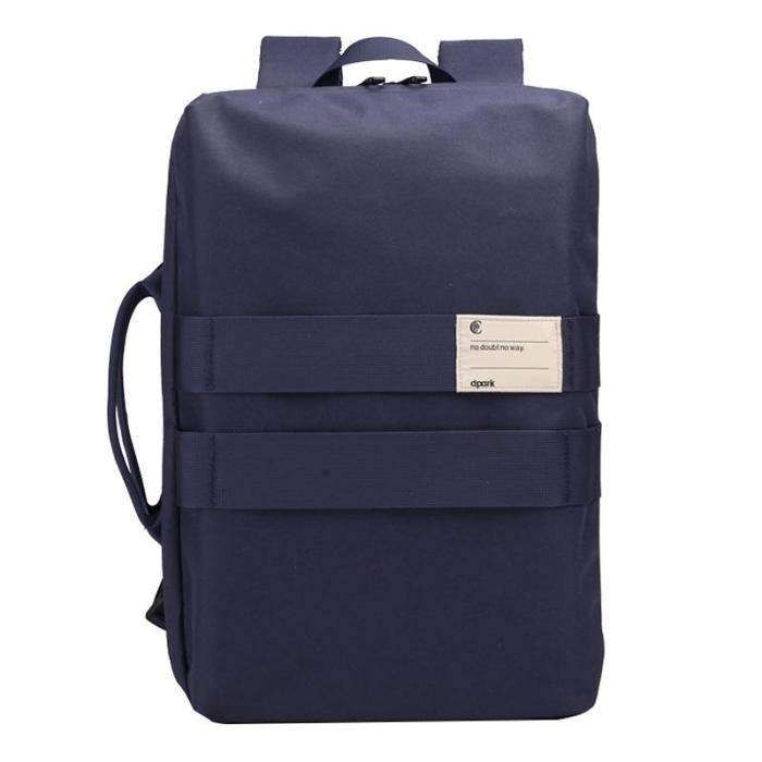 Cool PVC Canvas Men's Blue Messenger Bag Travel Backpack 15.5'' Black Handbag For Men