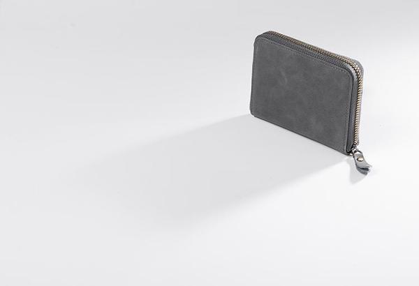Handmade Leather Mens Cool Slim Leather Zipper Wallet Men Small Wallets Bifold for Men