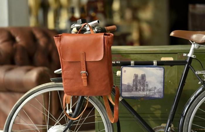 Handmade Leather Mens Women Cool Backpack Sling Bag Large Brown Travel Bag Hiking Bag for men