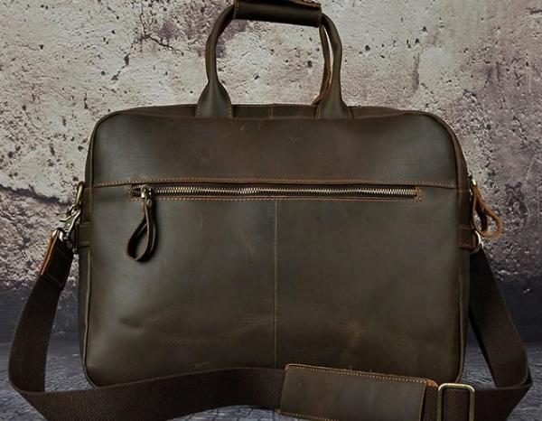 Black Coffee Leather Mens Briefcase Laptop Bag Business Bag Work Bags for Men