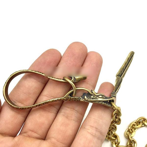 Cool Brass Dragon 40cm Rock Wallet Chain Biker Jean Wallet Chain Trucker Wallet Chain for Men