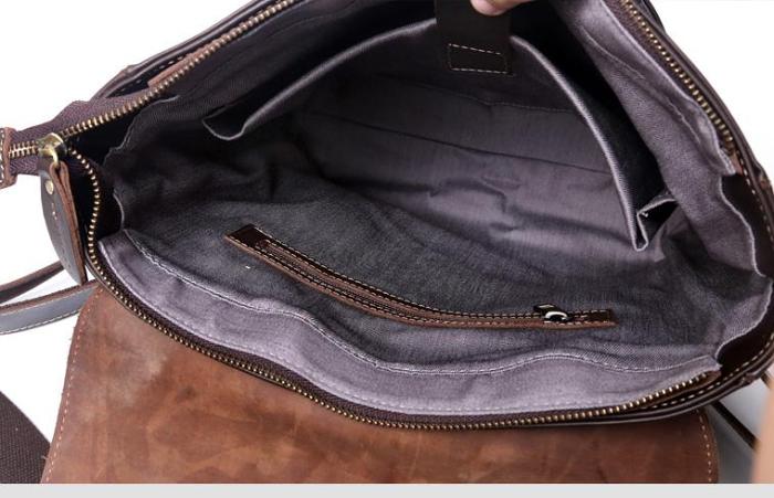 Genuine Leather Mens Cool Backpack Sling Bag Large Black Travel Bag Hiking Bag for men