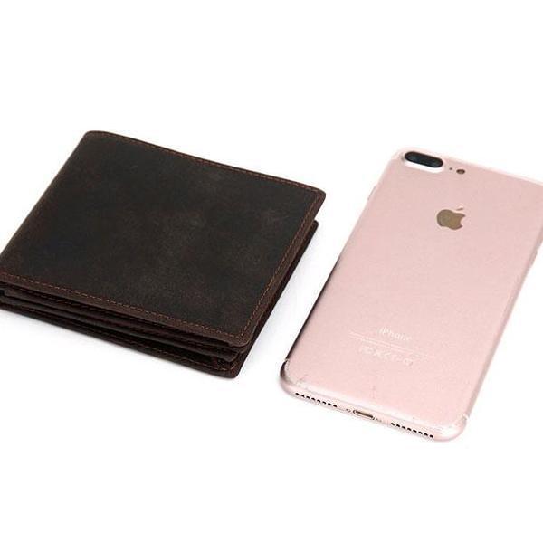 Genuine Leather Mens Wallet Cool billfold Slim Bifold Wallet Card Wallet Purse for Mens