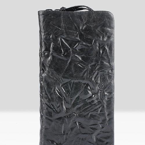 Handmade Leather Mens Cool Long Leather Wallet Zipper Clutch Wallet for Men