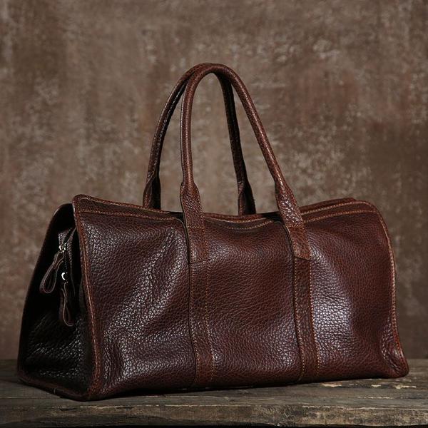Genuine Leather Mens Large Travel Bag Cool Duffle Bag Shoulder Bag Weekender Bag for Men