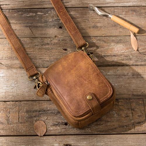 Leather Belt Pouch Phone Cases Mens Waist Bag Shoulder Bag for Men