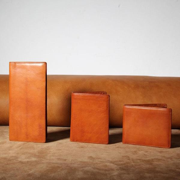 Handmade Genuine Leather Mens Cool Slim Leather Wallet Men Small Wallets Bifold for Men