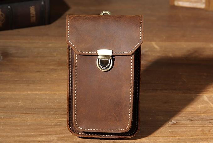 Leather Belt Pouch Mens Small Cases Waist Bag Hip Pack Belt Bag Fanny Pack Bumbag for Men