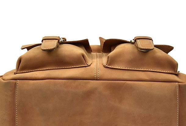 Cool Mens Leather Vintage Backpack Large Travel Backpack Hiking Backpack For Men