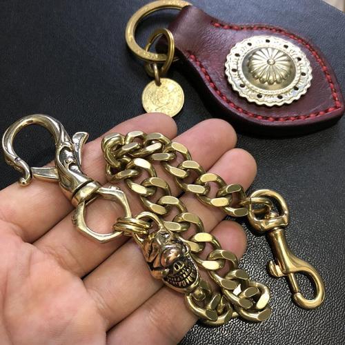 Badass Gold Skull Mens Wallet Chain Biker Wallet Chain 18‘?Pants Chain For Men