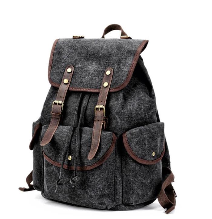 Cool Gray Fashion Mens Green Large Travel Backpack  14'' Computer Backpack for Men