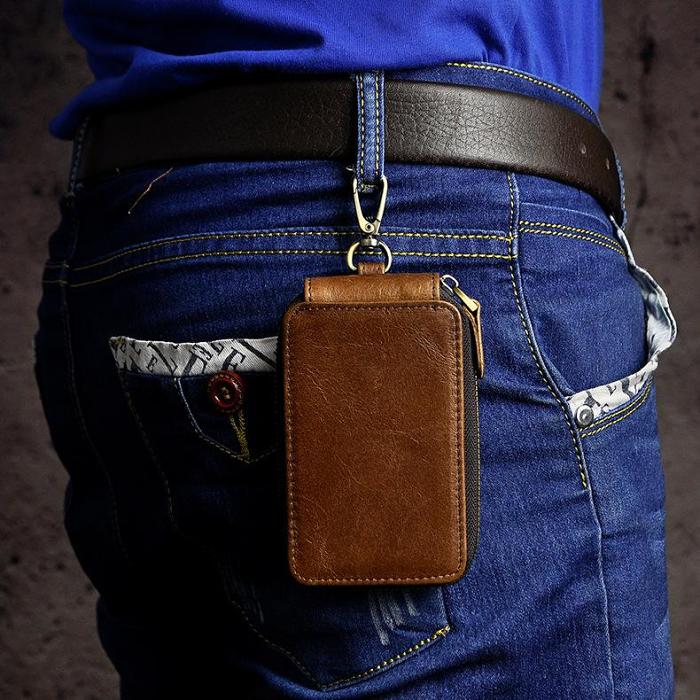 Handmade Leather Mens Cool Key Wallet Car Key Holder Case Card Wallet for Men