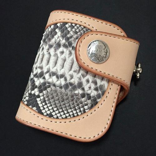 Handmade Leather Biker Wallet Mens Cool Short Chain Wallet Trucker Wallet with Chain