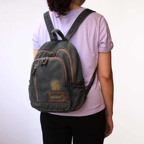 Womens Blue Denim Backpack School Backpack Blue Denim Travel Backpack For Men